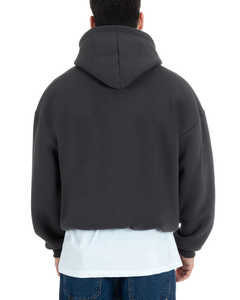 Hoodie Basic boxy Fit สีดำ - Product Image 3