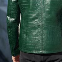 Veste en similicuir texturé haut de gamme, couleur verte, nouvelle mode, amoureuse de la mode, chaude et élégante, finition lisse, ajustement confortable