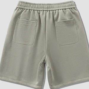 Short en molleton personnalisé pour hommes, vente en gros de mélange de coton, décontracté, été, style solide, cordon de serrage, taille élastique, poches latérales - Product Image 2