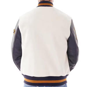 Venta caliente chaqueta de cuero ligero Varsity Streetwear para hombres precio barato elegante nueva chaqueta de cuero genuino Varsity - Product Image 2