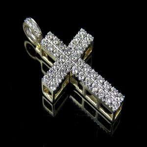 Nouveautés Dernière conception VVS Moissanite Diamant Double Croix Christian Hip Hop Pendentif Pour Hommes Femmes - Product Image 1