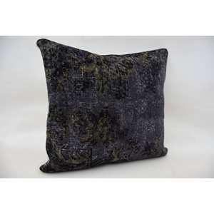 หมอนผ้าขนแกะสีเทาลายโมเสคลายลูกน้ำ24x24นิ้วทอด้วยเทคนิควินเทจ - Product Image 2