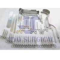 Conjunto básico de laparotomía de 104 piezas, instrumentos quirúrgicos superiores para cirugía abdominal, fuente de alimentación Manual, punta superior dorada, gran oferta