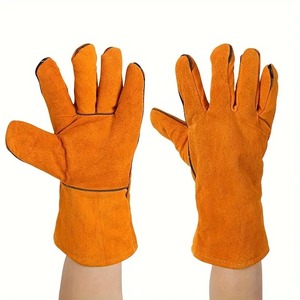 Guantes de seguridad de soldadura de cuero de vaca de alto rendimiento Guantes de trabajo de cuero de vaca, guantes protectores de soldadura de versión extendida, para conducir - Product Image 6