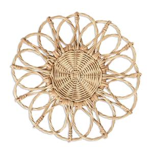 Wholesale Elegant Natural Rattan <b>Placemat</b> Flower Shaped Wicker Rattan <b>Placemats</b> Woven Mat for Dining Table and Decor - Product Image 1