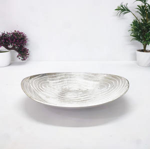 Frutero ovalado plateado de aluminio, cruda Frutero de diseño de superficie, frutero moderno de calidad Premium, frutero Vintage, pieza central - Product Image 4