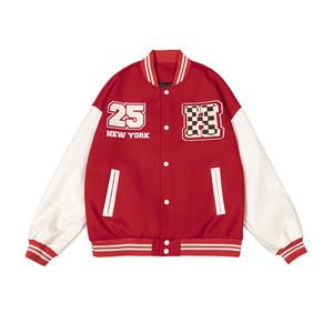 Veste universitaire personnalisée de haute qualité pour hommes pour l'hiver Chenille broderie manches en cuir décontracté Baseball Letterman - Product Image 2