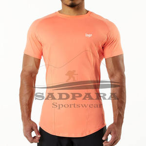 Polyester Spandex manches courtes léger respirant maille musculation musculaire séchage rapide Gym Fitness Action T-shirts pour hommes - Product Image 1