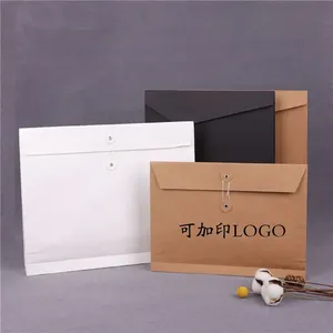 ซองกระดาษคราฟท์สีน้ำตาลดำสำหรับจัดเก็บเอกสารที่เก็บแบบปิดได้ตามต้องการสำหรับใส่เอกสารเอกสารพร้อมเชือก - Product Image 5