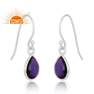 Dernier modèle de boucle d'oreille en argent sterling fin doublet améthyste quartz avec pierres précieuses fabricant de bijoux personnalisés - Product Image 2