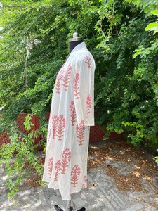 Robe longue d'été pour femmes robe en coton imprimée à la main robe de soirée indienne - Product Image 4