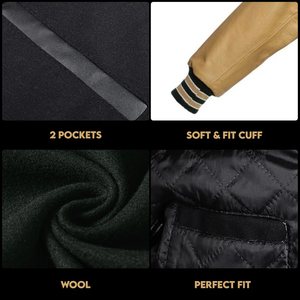 Veste universitaire classique en cuir de laine unisexe couleurs personnalisées tailles plus coton imperméable pour les détaillants acheteurs en gros - Product Image 2