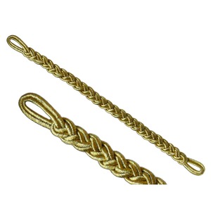 Golden <b>Braided</b> Cap <b>Cord</b> Wholesale Uniform cap Cords Supplier Gold Bullion Twisted Cap <b>Cord</b> Silk Twisted Chin <b>Cord</b> Cap <b>Cord</b> Strap - Product Image 1