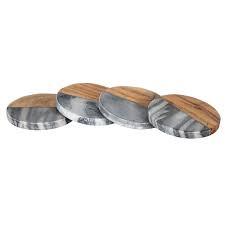 Posavasos de madera y piedra de mármol de bambú hechos a mano Posavasos sin bambú natural sostenible con posavasos cuadrado elegante - Product Image 2