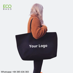 2023 nouveau sac fourre-tout surdimensionné en toile de coton écologique réutilisable avec logo de motif de lettre personnalisé du Vietnam cadeau d'achat - Product Image 4