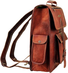 Mochila de Cuero Genuino para Hombre y Mujer, Hecha a Mano, Bolsa para Portátil, Oficina, Viajes, Estilo Vintage - Product Image 5