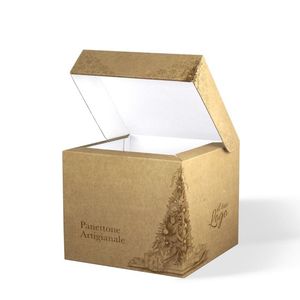 Boîte personnalisée Holly Mod pour Panettone 19x19x19 cm avec laminage mat et gaufrage - Product Image 3