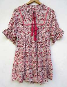 Vestido teñido con cuello en V para mujer, vestidos informales para mujer, ropa de descanso para mujer joven, vestido de ocio de verano sin mangas de algodón 100% Maxi - Product Image 2