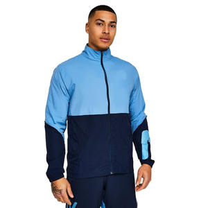 Meilleures ventes Vestes coupe-vent légères à fermeture éclair et panneau de couleur contrastée pour hommes à vendre avec capuche et poches - Product Image 5