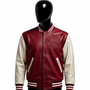 Veste de baseball personnalisée fabriquée en usine personnalisée Veste universitaire unisexe à manches longues en cuir - Product Image 2