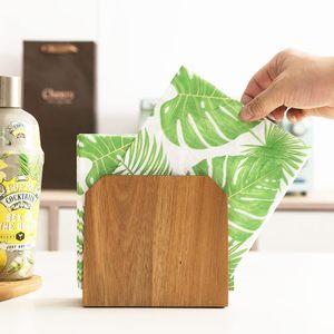 Porte-serviettes en bois d'acacia moderne approvisionné salle à manger de cuisine écologique - Product Image 3