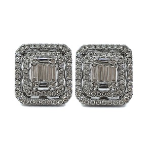 Livraison rapide, bijoux au design romantique, meilleure qualité, or blanc massif 18 carats, diamant naturel, boucles d'oreilles classiques pour femmes - Product Image 1