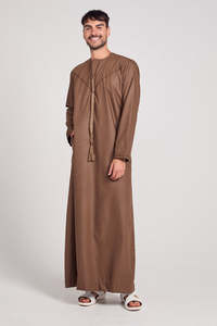 Service OEM Thobe Jubbah arabe confortable pour hommes, vêtements islamiques multicolores teints dans des tons unis personnalisables, jubbah musulman de grande taille - Product Image 4