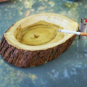 Traditional Indian Wooden <b>Ashtray</b> With Floral Carvings Perfect For Ethnic Decor And Smoking Accessory Collections - Product Image 6