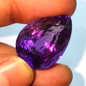 2 Pcs of Natural Amethyst 22-30mm Pear Trillion <b>Laser</b> Cut 134 Cts Lot Iroc <b>Sales</b> High Quality Loose Gemstone <b>for</b> Jewellery - Product Image 3