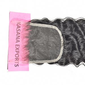 Vente en gros d'extensions de cheveux humains non traitées 5*5 fermeture aucune cuticule alignée traitement temple indien fabrique - Product Image 3