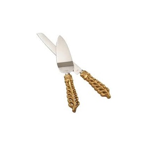 Couteau en laiton pour gâteau d'anniversaire et serveur de gâteau, ensemble de service de gâteau en laiton de créateur de luxe pour la fabrication à partir de l'inde - Product Image 2