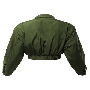 Veste en jean pour femme, coupe courte, deux poches sur le devant, fermeture à pression, rembourrage matelassé, veste bomber pour femme, haute qualité - Product Image 3