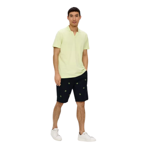 Bermudas écologiques de haute qualité avec impression intégrale Texture tissée Bouton zippé à lacets Cravates à cordon de serrage Coupe décontractée - Product Image 2