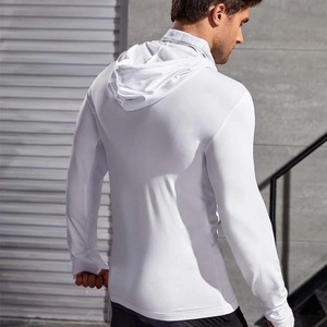 Vente en gros Sweat à capuche à manches longues de couleur unie pour hommes - Product Image 2