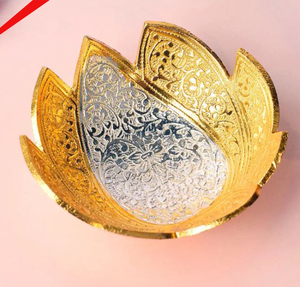 2025 latest look golden and <b>silver</b> metal stainless steel serving <b>bowl</b> for hotel restaurant and bar - Product Image 1