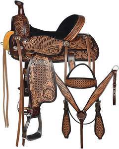 Silla de Montar de Cuero 100% Genuino, Cómoda y Transpirable, para Doma y Equitación Western, 100% Cuero Vacuno, Diseño de Color Personalizable - Product Image 1