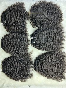 Gran precio en stock, muestra gratis, pelo crudo de alta calidad, máquina de trama Genius rizada birmana negra, paquete de doble dibujado de Qhair - Product Image 5