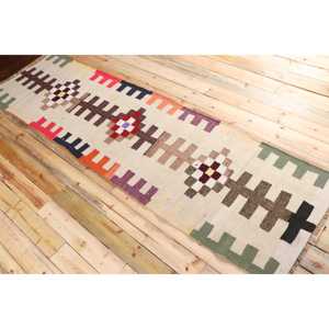 พรมวินเทจตุรกี ขนาด 2.8x10.5 ฟุต (84x320 ซม.) ลายพืชและต้นไม้สีเขียว - Product Image 4