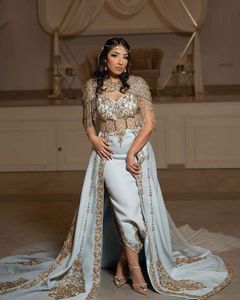 BEAUTIFUL EMBROIDERY on ALGERIAN KARAKOU DRESS WITH TRAIL WITH EMBELLISHED CRYSTAL GLASS <b>BEADS</b>,<b>THREADS</b>,PEARLS,DABKA WORK @ 2024 - Product Image 1