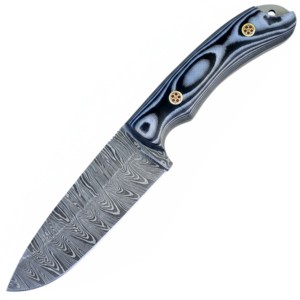 Cuchillo de Camping para Exteriores con Hoja de Acero de Damasco, Duradero y Multiusos - Product Image 1