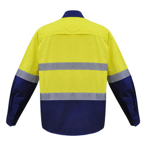 Chaqueta de seguridad de construcción de alta visibilidad personalizable, ropa de trabajo reflectante transpirable de manga larga, algodón poliéster a prueba de agua - Product Image 3