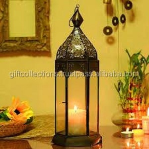 Linterna de Vela decorativa de Metal con acabado dorado de alta calidad, diseño único para decoración navideña interior del hogar - Product Image 4