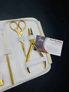 Hot Selling Gold Plated Wholesale Surgical Grade Solid Stainless Steel Hair <b>Extension</b> Tools Kit - Product Image 3