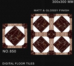 Carrelage de sol carré en porcelaine motif géométrique noir et blanc 300*300mm - Product Image 2