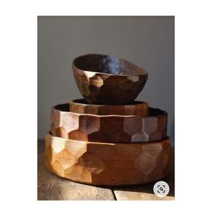 Frutero de Madera Pulida de Lujo, Decorativo para Mesa de Cocina, Rústico, para Servir Ensaladas, Diseño Artesanal - Product Image 1