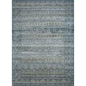 Alfombras de Lana Afgana Anudadas a Mano en Azul Viscaya, 10 mm, con Medallón Abstracto Rectangular, para Pasillo, Hogar, Sala de Estar -ENM-8008 (Cs-02) - Product Image 1