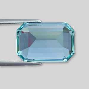 Aigue-marine bleue naturelle de qualité supérieure, taille émeraude, 14,26 CT, provenant du Mozambique, pour la fabrication de bijoux - Product Image 3