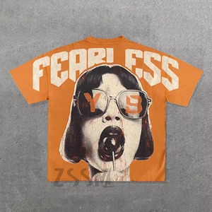 T-shirts poids lourds surdimensionnés personnalisés de qualité supérieure pour hommes t-shirts graphiques d'impression d'écran de lavage à l'acide 100% coton Boxy Hip Hop Streetwear - Product Image 3