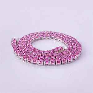 Haute qualité glacé rose Moissanite diamant Tennis chaîne Hip Hop bijoux de corps pour fiançailles fête cadeau de mariage - Product Image 3