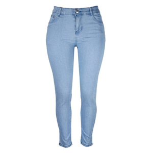 Pantalones vaqueros de talla grande 2025, pantalones vaqueros de cintura alta a la moda fruncidos apilados a la moda, pantalones vaqueros lisos, pantalones de algodón, tarifa al por mayor OEM - Product Image 2